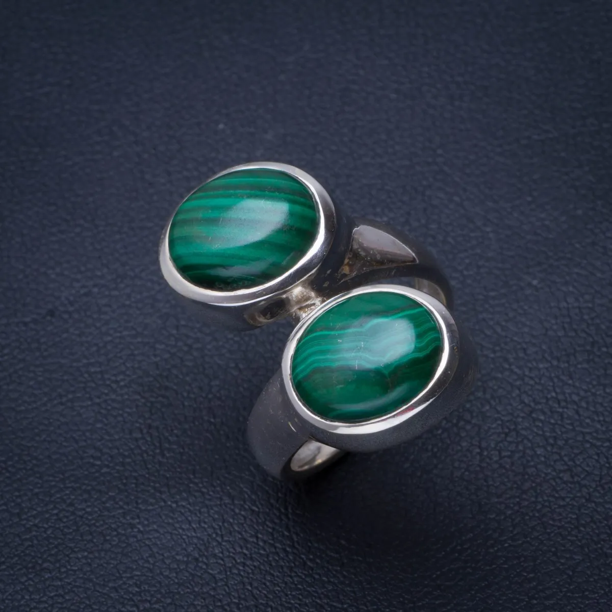 

Natural Malachite Handmade Unique 925 Sterling Silver Ring 6 B1413
