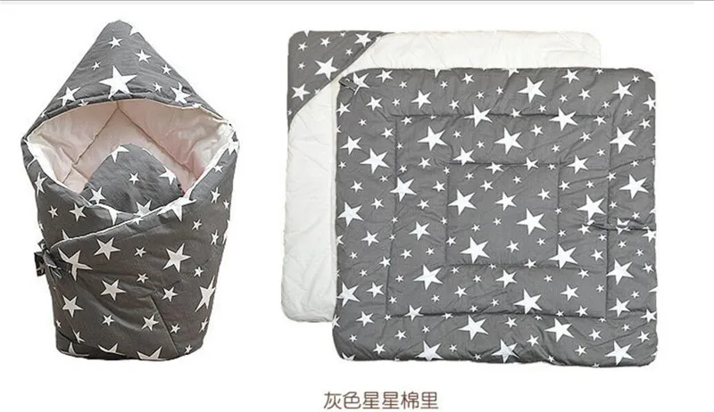 Мягкий хлопковый плюшевый Конверт для младенцев Bebe, детский конверт-коляска для новорожденных, детское постельное белье, одеяло, спальный мешок для малышей, спальный мешок - Цвет: Grey Star Cotton