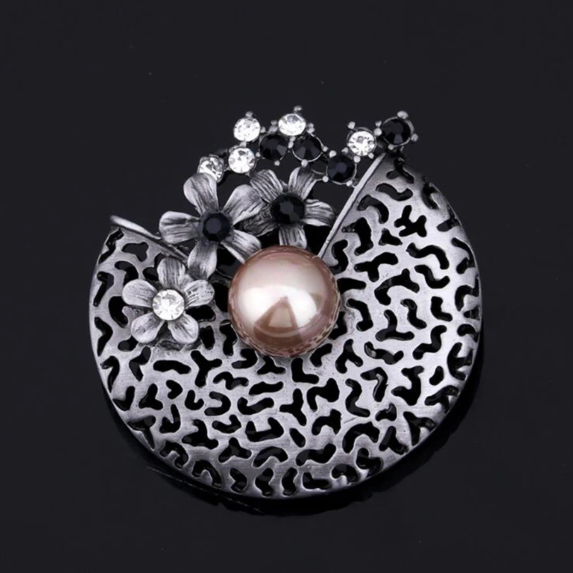 

Imitation Pearls Women Vintage Multicolor Nature Stone Brooch Female Geometric Irregular Rhinestone Pins Brooches Gifts XZ160