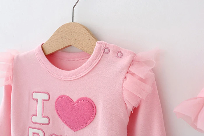 wholesale spring autumn princess organic cotton infant toddler newborn baby girl clothes rompers Sets