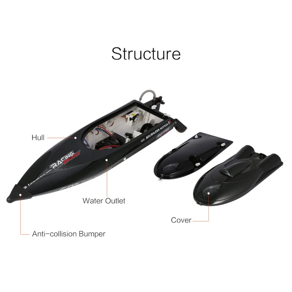 Feilun RC BoatFT011 2,4G 2CH 55 км/ч 65 см высокоскоростная гоночная лодка с системой водяного охлаждения с перевернутым бесщеточным двигателем