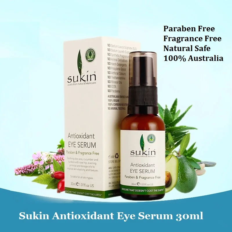 

100%Australia quality Effective Natural Sukin Antioxidant Eye Serum Eye Dark Circle Rose hip Oil Aloe Vera Cucumber Eye Cream