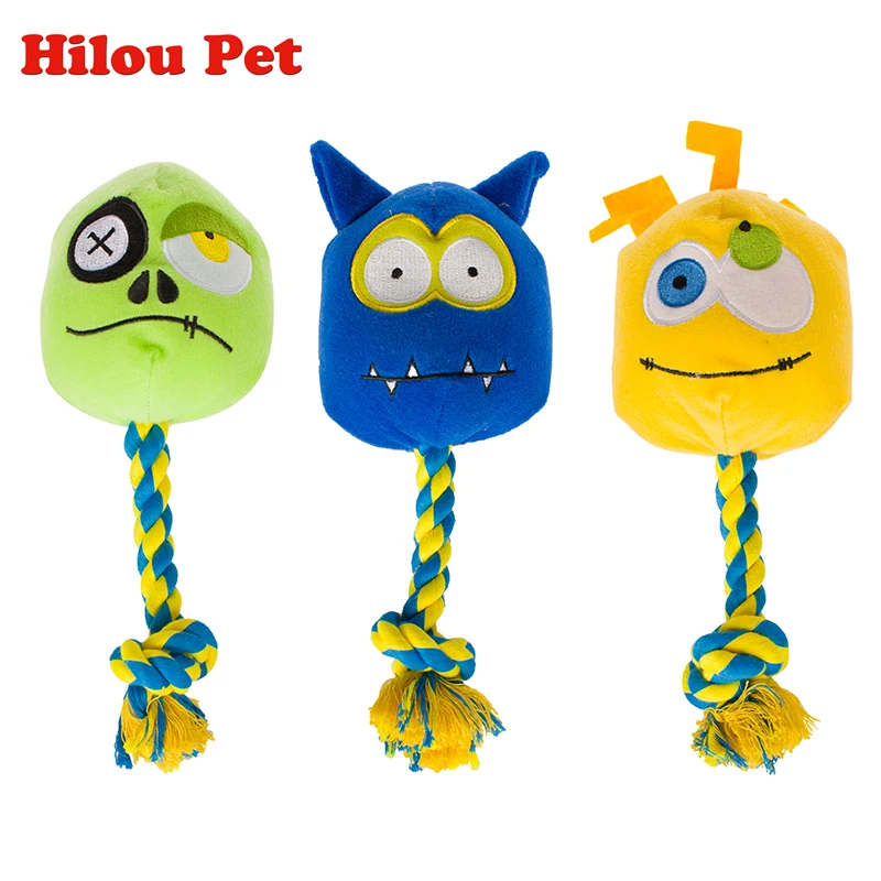 Dog Toys Pets Puppy Interactive Plush and Cotton Rope Chew Squeaker