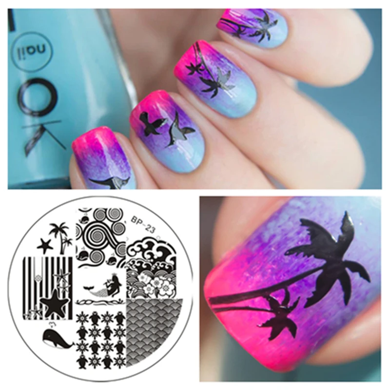 

BORN PRETTY Ocean Holiday Theme Nail Art Stamp Template Manicure Design Image Printing Plate Nail Art Stencil BP-23