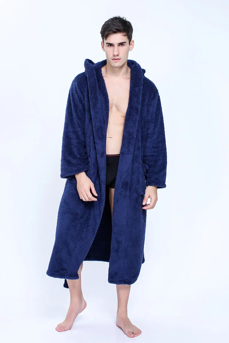 2018 Winter Lavender Print Flannel Warm Pajamas Women Sexy Towel Robe Soft Coral Fleece Bathrobe Sleepwear (10)