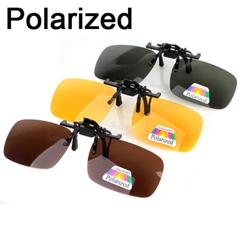 

3 PCS Solar Shield Polarized Sunglasses Clip On Flip Up Night Driving Sunglasses Eyeglasses UV 400 Oculos With Special Box