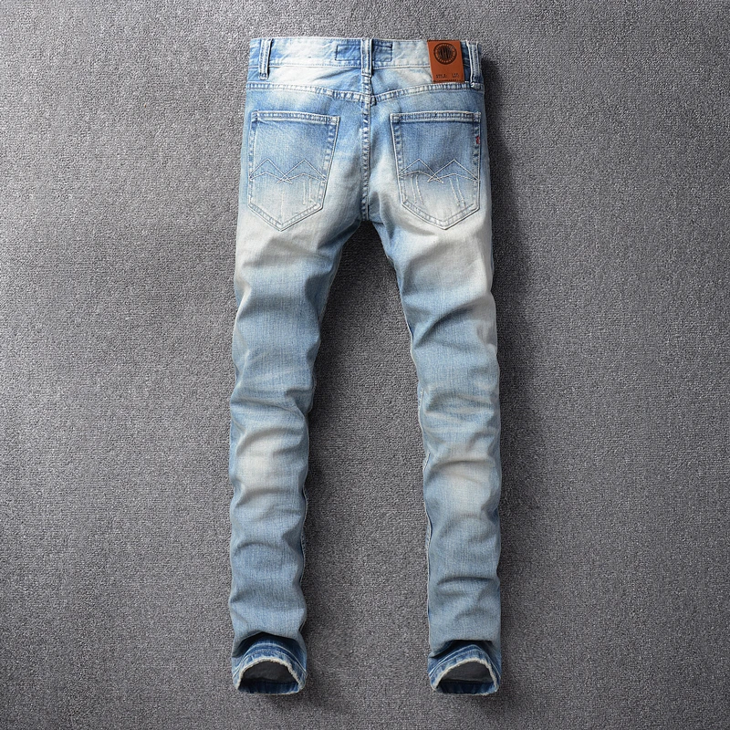 Fashion Basic Men Jeans Blue Color Slim 