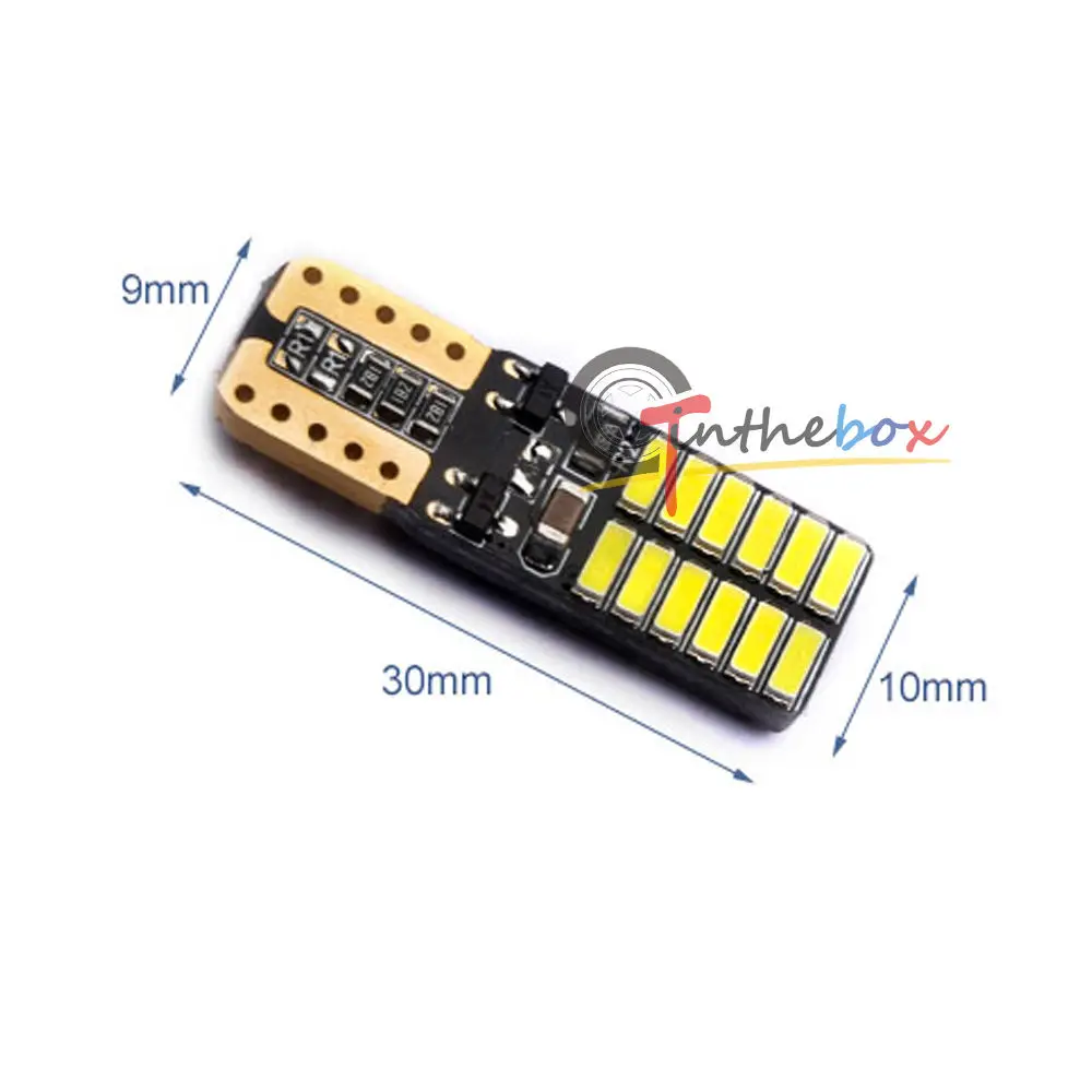 4xT10 4014 24SMD автомобильный сигнальный Хвост резервный светодиодный лампочка CAN-bus 194 передний боковой маркер ошибок W204 бровей век