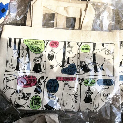 Moomin японская сумка на молнии Bolsa Organizadora Finland хлопковая Холщовая Сумка через плечо дорожная сумка для хранения Estetoscopio Littmann - Цвет: Синий