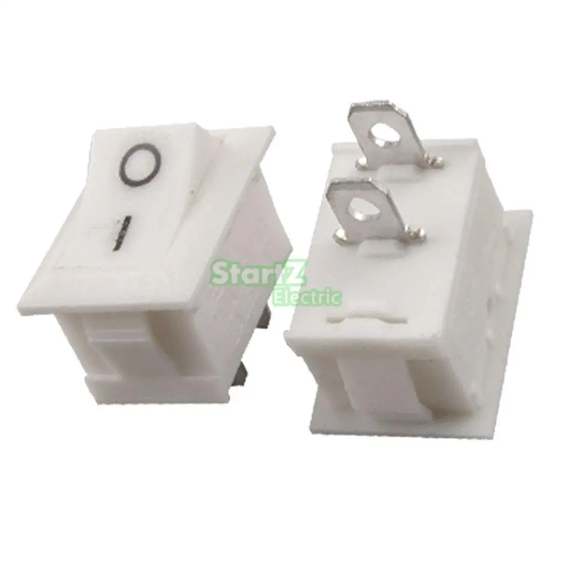 

10pcs White ON-OFF I/O 2 Pin SPST Snap in Boat Rocker Switch 6A/250V 10A/125V AC