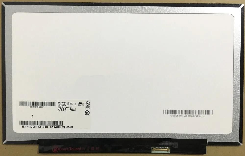 

12.5 Laptop Matrix for Dell Latitude E7240 E7250 E7270 LCD Screen B125XTN01.0 HD 1366X768 30 Pins Panel Replacement