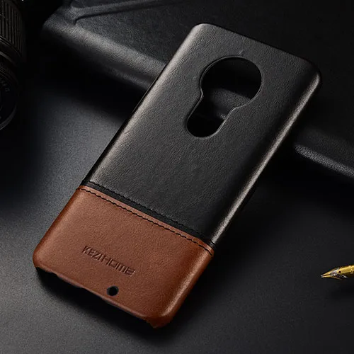 Чехол для Motorola Moto G7/G7 Plus KEZiHOME роскошный хит цвета натуральная кожа жесткая задняя крышка для G7 Play/G7 power чехол для телефона s - Цвет: black