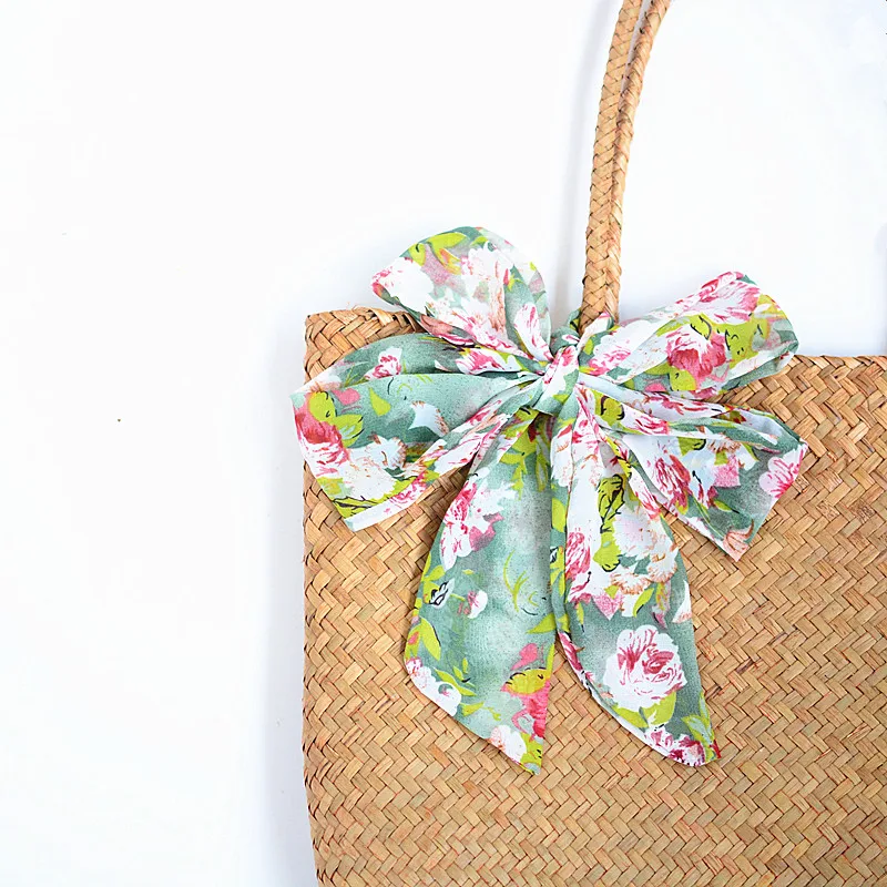  Casual straw bag big tote natural wicker bags women large capacity beach braided handbag for garden - 32895154038
