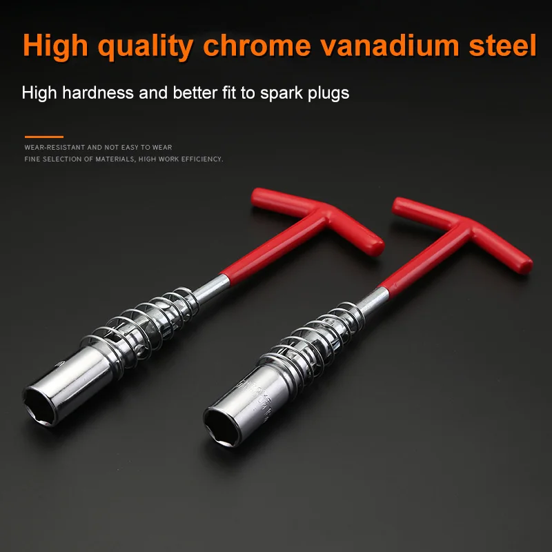 

1 Pcs Flexible Spark Plug Removal Tool Socket Wrench Installation Head T-Bar LB88