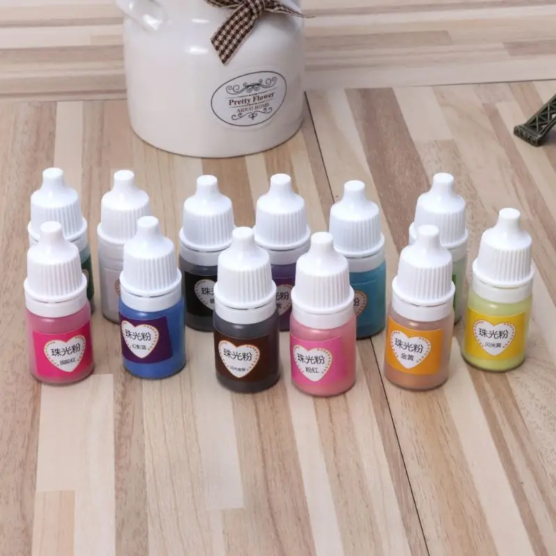 

5 ml Mica Pearlescent Pigment Rainbow Powder UV Epoxy Resin For DIY Jewelry Making 12 Colors Do Crafts Jewelry Accessories
