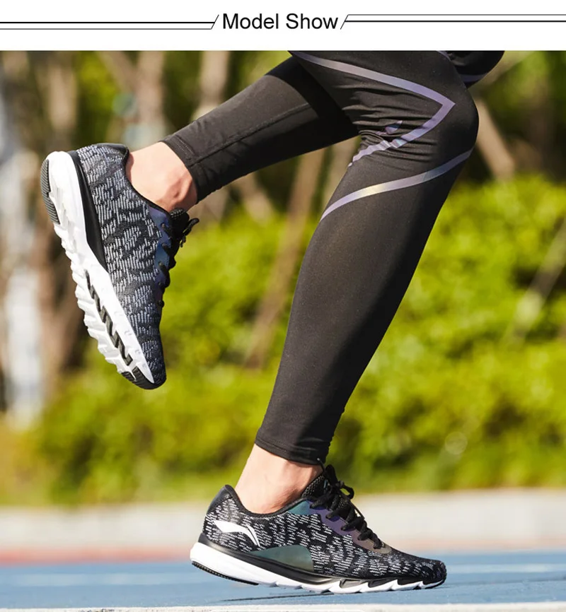 Li-Ning мужские кроссовки с подкладом, светильник, кроссовки для бега, дышащая Светоотражающая спортивная обувь, ARBM117 XYP549