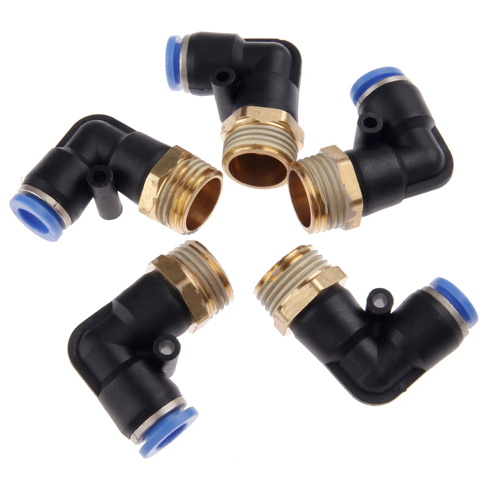 5 шт M" 1/8'' 1/4 ''3/8'' 1/2 'ThreadPneumatic Фитинги Локоть Быстрый Вставной соединитель трубы для 4/6/8/10/12 мм шланг трубки