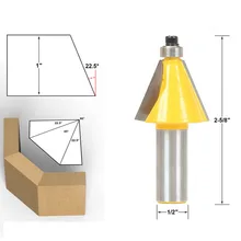 22,5 градусов фаска и коническая фреза для отделки кромки бит 1/2 дюймов хвостовик деревянные фрезы по дереву