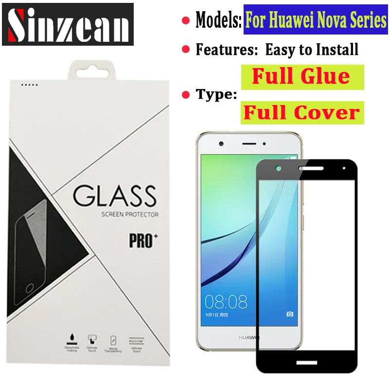 Sinzean 100 шт для huawei NOVA 5 T/5 Pro/5Z полное покрытие из закаленного стекла для NOVA 6/6SE 2.5D полная клеевая Защитная пленка для экрана