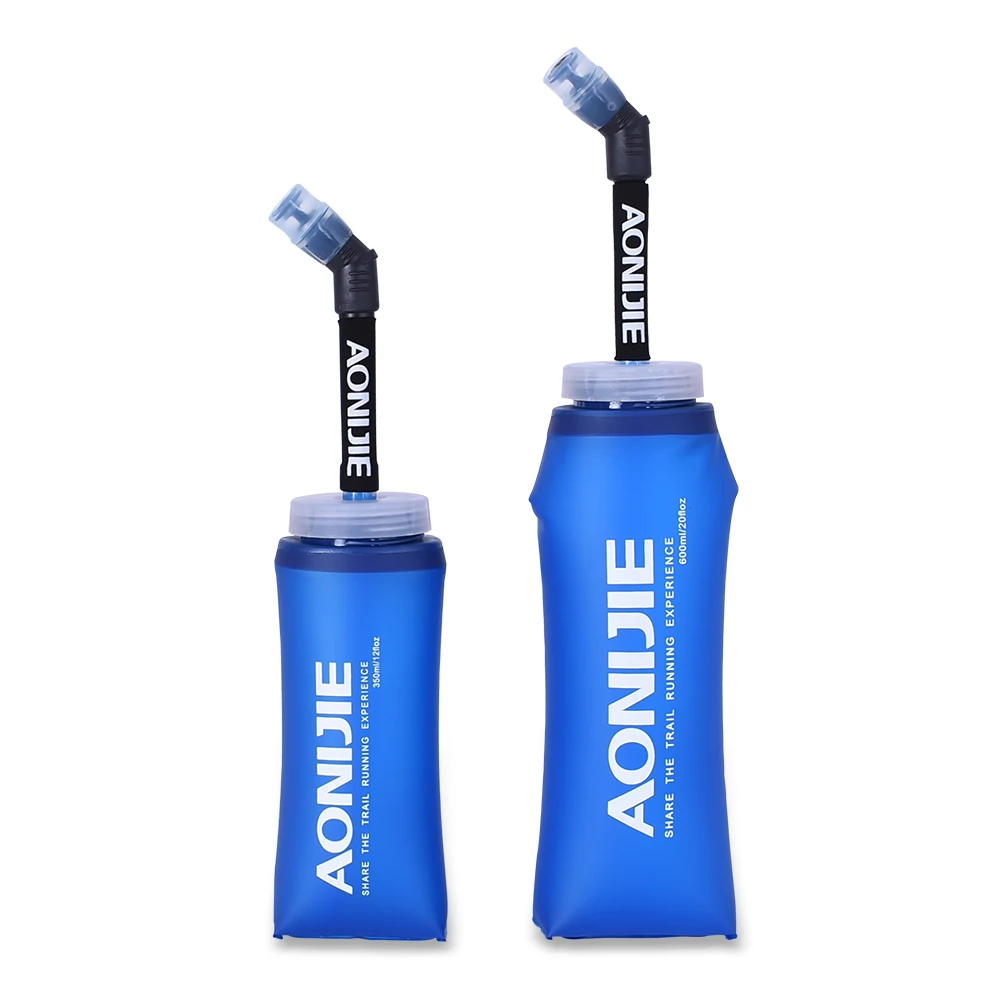 

AONIJIE Soft Water Flasks Folding BPA Free TPU With Long Straw Running Sports Water Bottles 350ml 600ml