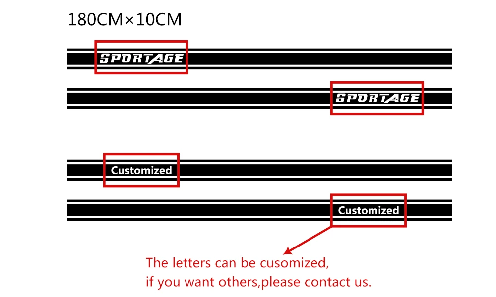 Автомобильные наклейки длинные Боковые Полосатые наклейки DIY Авто Виниловая пленка Стайлинг наклейки гоночный Стайлинг для KIA SPORTAGE Тюнинг автомобиля аксессуары