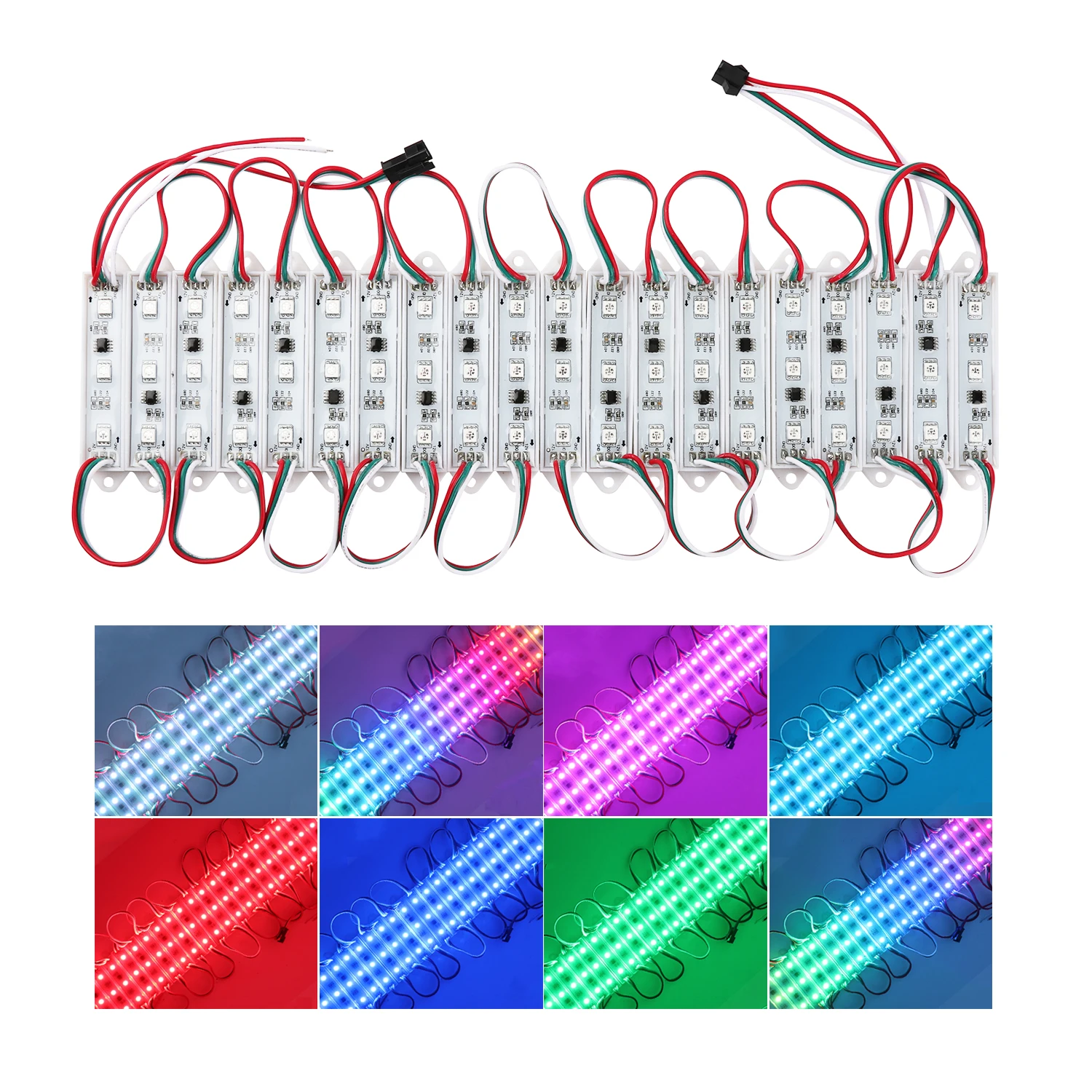 

WS2811 LED Module 12v RGB Strip Led Pixel lights SMD 5050 Waterproof for Advertisement Design Super Bright 3Led/pcs 20pcs/Lot JQ