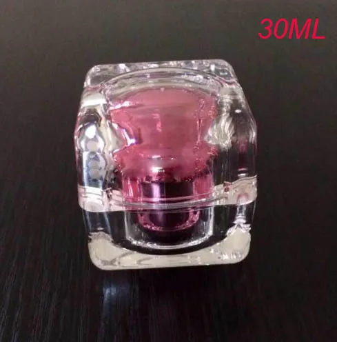 

100pcs plastic 30G pink square shape cream jar,1 ounce square acrylic Cosmetic Jar, 30 g Cosmetic Packaging wholesale