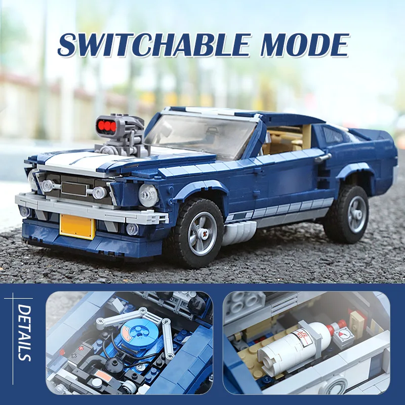 LELE Technic Сделай Сам 21047 создатель Ford Mustang классическая модель спортивного автомобиля строительные блоки совместимы с 10265 Technic автомобиль детские игрушки