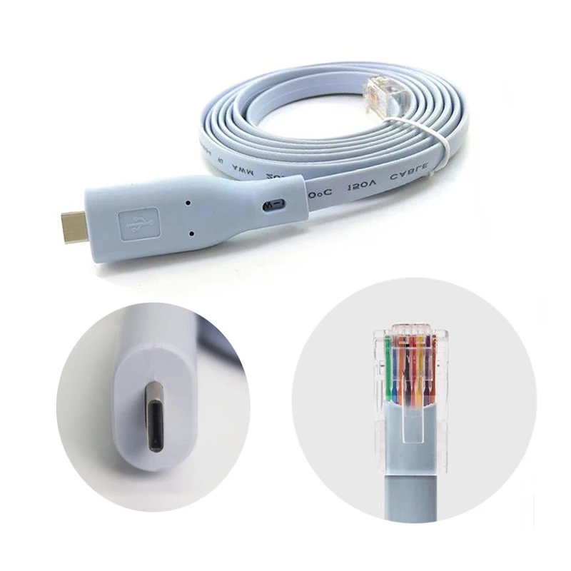 

USB C To RJ45 Cisco Console Cable FTDI USB FT232R chip RS232 Level Shifter For Cisco H3C HP huawei router 1.8M RJ 45 Cisco Cable