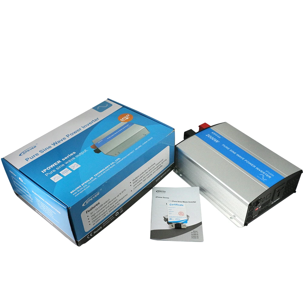 Inversor de Onda Fora do Inversor do Laço da Grade Epever Ipower Senoidal Pura 24v 48v Entrada dc 110v 120v 220v 230vac Saída Painel Solar Novo 2000w 220v 230vac saída painel solar fora do
