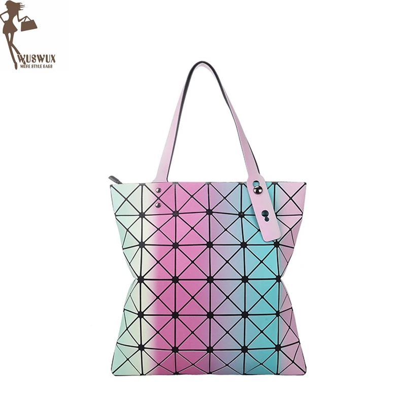 

new fashion geometric rainbow women bag handbag Large capacity casual tote ladies shoulder bag handbags