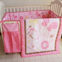 Детский комплект постельного белья из 8 предметов, цветочный узор, Бабочка, детское одеяло, бампер, простыня, юбка для детской кроватки, кроватки, постельные принадлежности, детские товары
