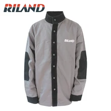 RILAND Durable Leather Welding Coat Protective Clothing Apparel Suit Welder Workplace Safety Clothing welder safety gloves workplace safety supplies security