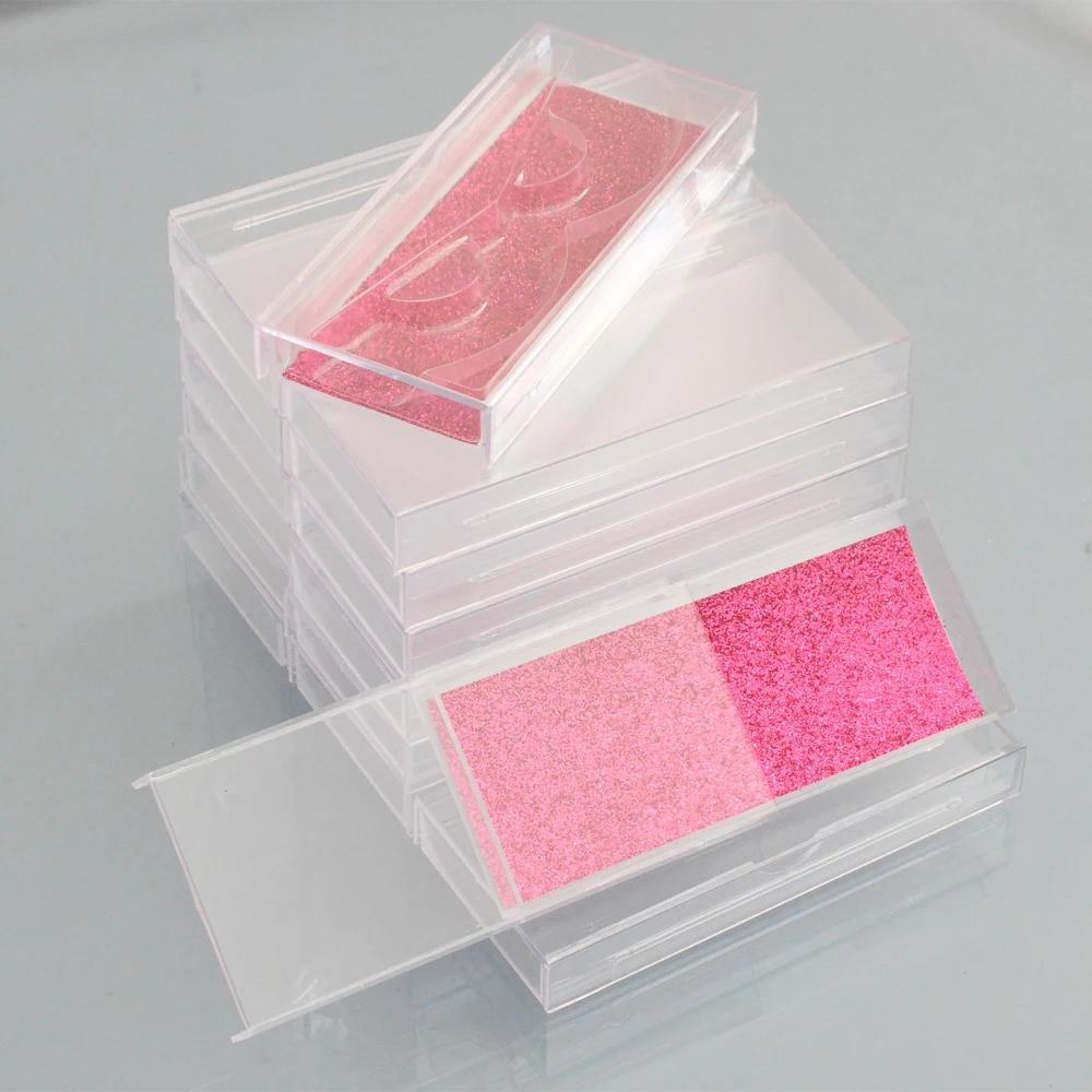 100pcs Wholesale Acrylic clear False Eyelash Packaging Box custom logo Fake 3d Mink lashes Box transparent plastic Glitter case 100pcs Wholesale Acrylic clear False Eyelash Packaging Box custom logo Fake 3d Mink lashes Box transparent plastic Glitter case