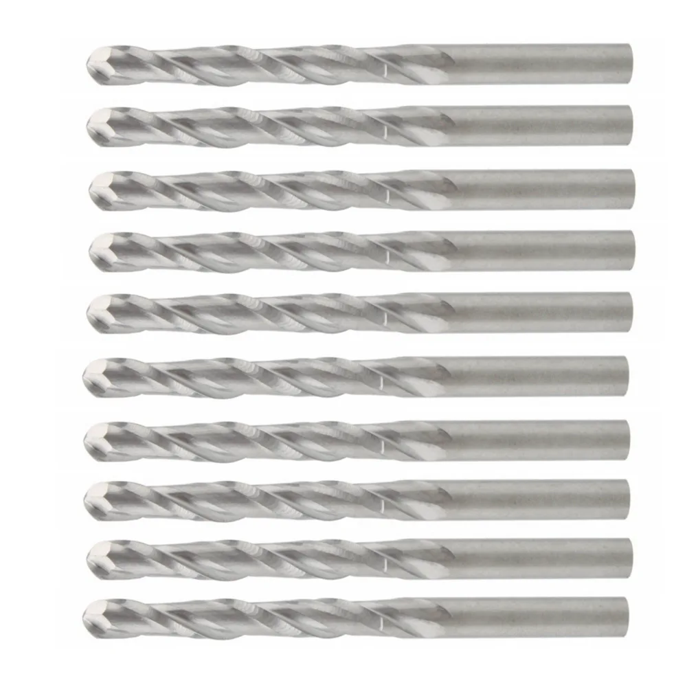 

30 pcs 3.175*22mm 2 Flutes Carbide Mill Spiral Cutter Wood CNC Router Bits Cutting Tools for CNC Machine Engraving