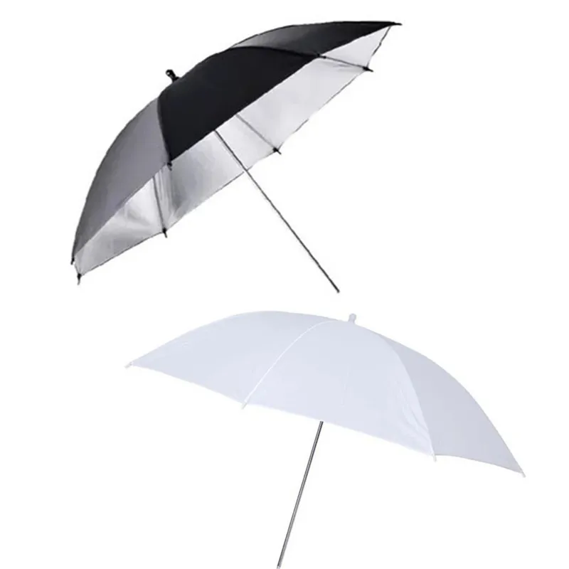 Studio Diffuser 2in1 84cm33 White Soft Diffuser Translucent Umbrella+Black Silver Reflector Umbrella for Studio Flash (1)