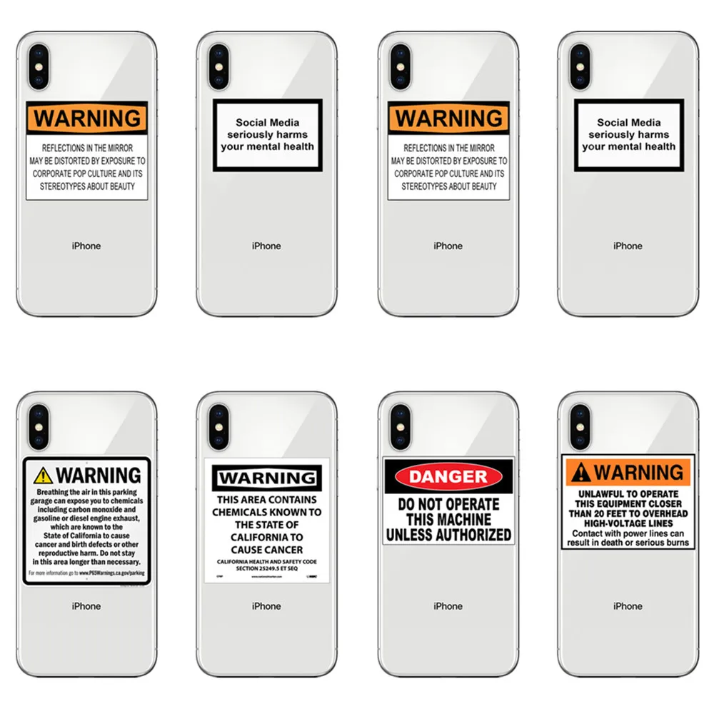 

social media seriously harms your mental health soft Silicone clear cover phone case for iPhone XR XS Max 6 7 8 Plus 5 5S SE