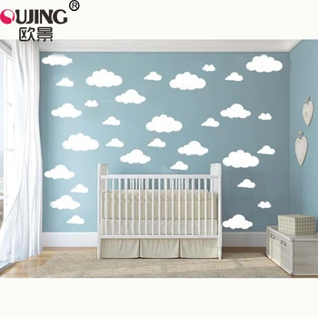 

48pcs/set Mixed Size 2-8cm Cartoon Clouds Wall Stickers For Kids Rooms Decoration Self-adhesive PVC Wallpaper Art Wall Decals
