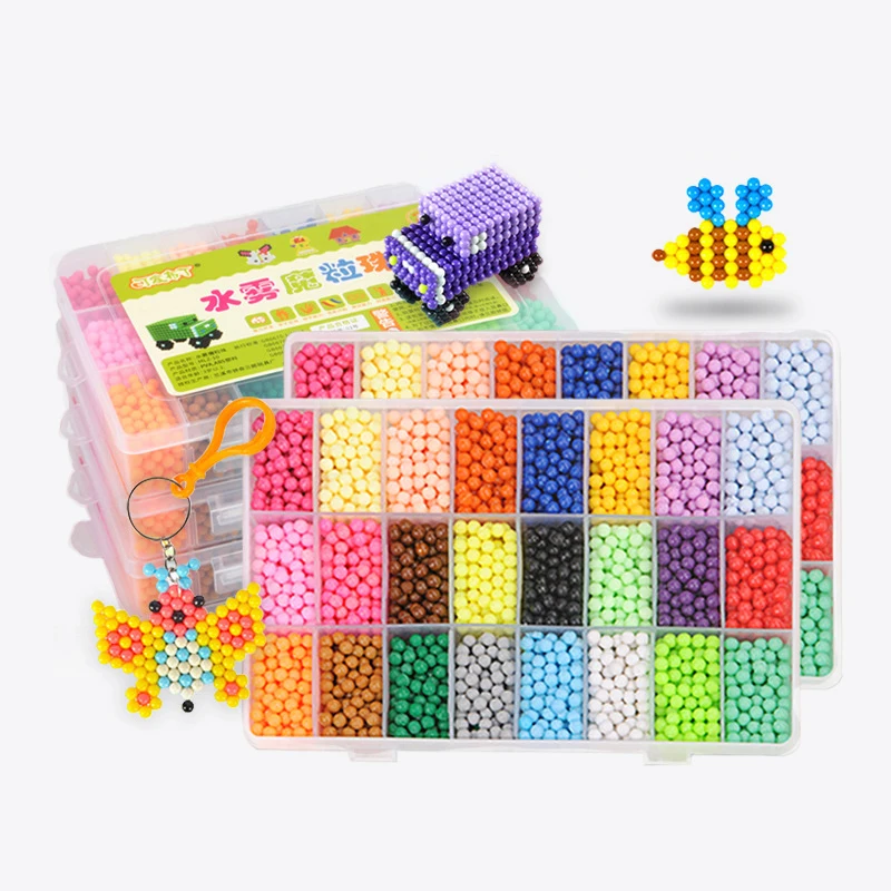 6000pcs DIY Magic beads Animal Molds Hand Making 3D Puzzle Kids Educational Beads Toys for Children Spell Replenish