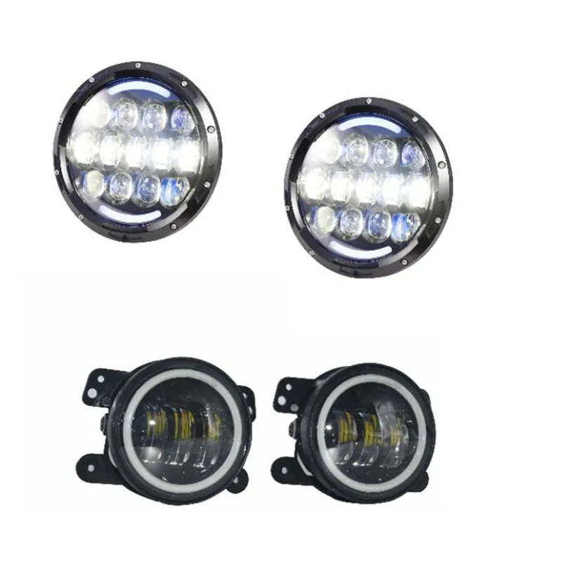 

7 inch led projector headlight LED 12V Waterproof and 4'' inch 30W LED Spot Fog lamps Auxiliary light DRL for Jeep Wrangler JK