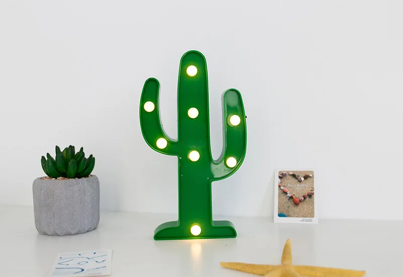 Cartoon Table Lamp 3D Pineapple / Flamingo / Cactus/Small treeModeling Night Light LED Table Lamp Home Decoration Office Gifts - Испускаемый цвет: cactus