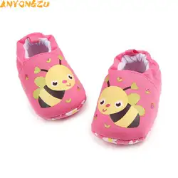 Anyongzu хлопок Ткань Осень Новый Лук Узел пчелы Обувь для младенцев малыша M0663 12 см Star Обувь для младенцев