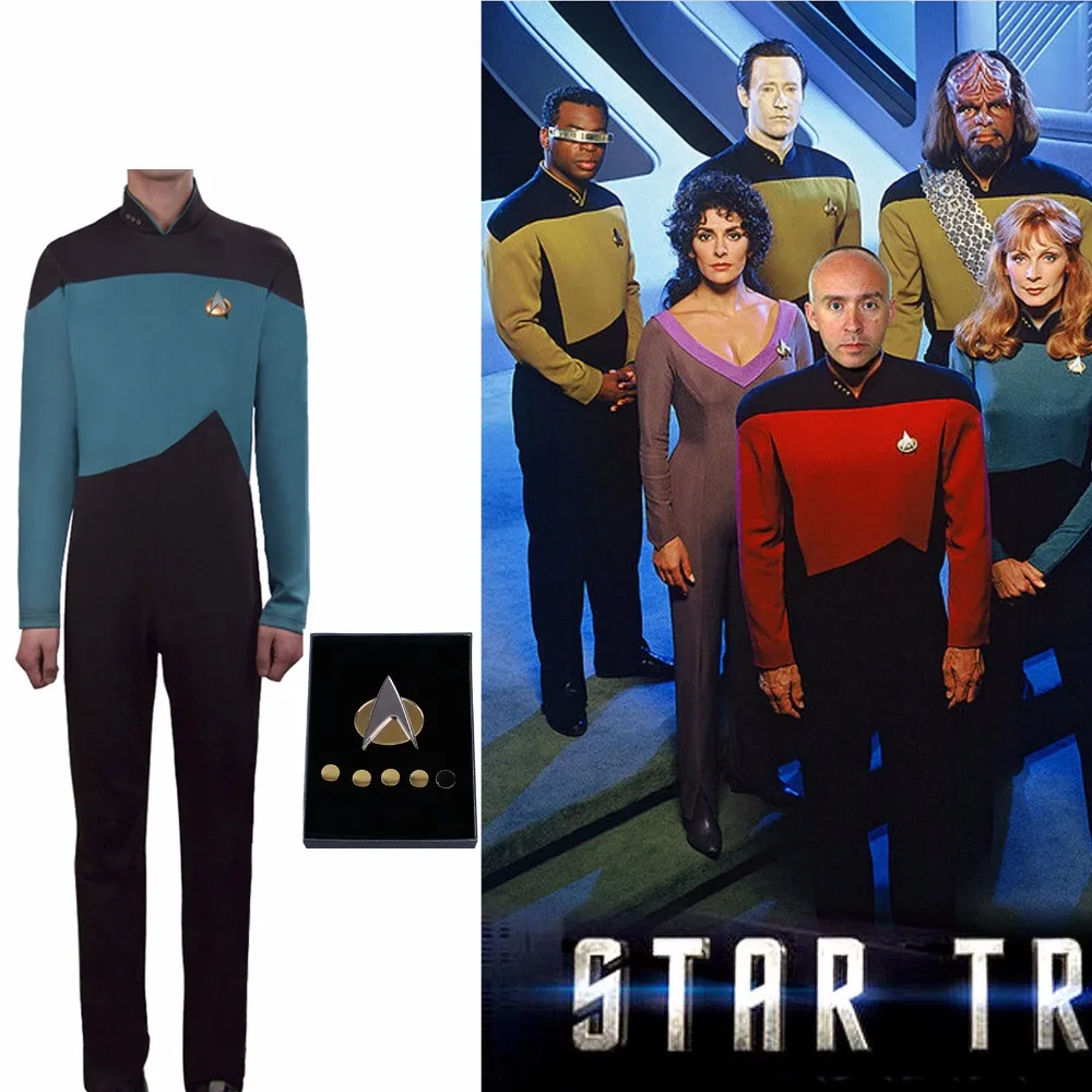 Cosplay Star Trek TNG Jumpsuit Uniform The Next Generation Blue Costume Uniform9