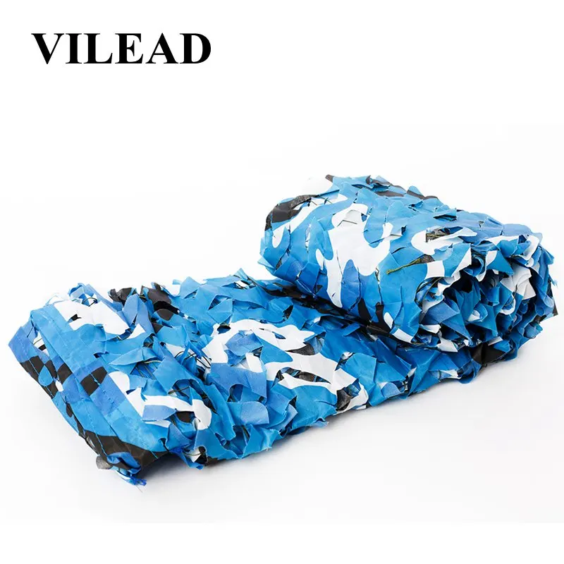 

VILEAD 6M (19.5FT) Wide Blue Camouflage Nets Outdoor Awning Military Sun Shelter Shadow Car Cover Garden Tent Hunting Camping