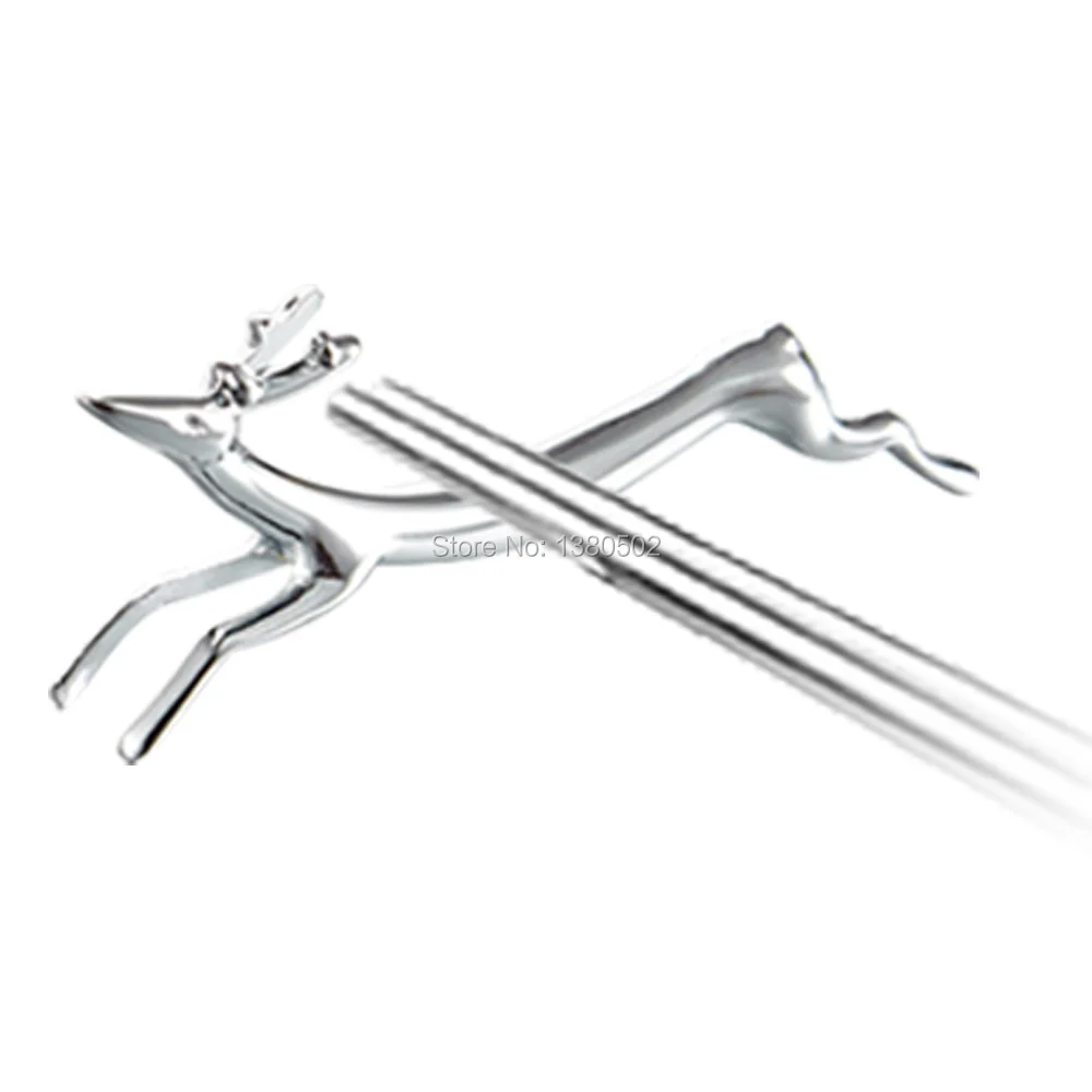 Buy New Fashion Silver Deer Shape Stainless steel Small Chopsticks Holder