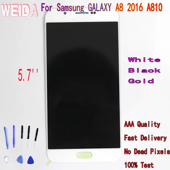 

WEIDA 5.7'' For Samsung GALAXY A8 2016 Touch Screen Digitizer Assembly free tool without frame A8100 A810 LCD