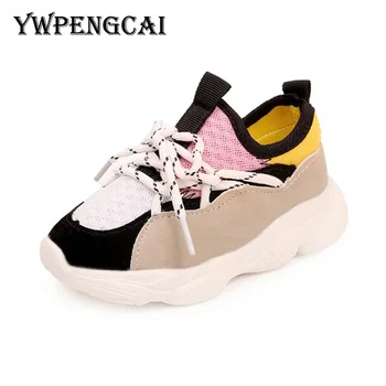 

Patchwork Colors Kids Shoes Breathable Mesh Children Shoes Lace-up Girls Sneakers Casual Sport Style Boys Shoes Size 21-30