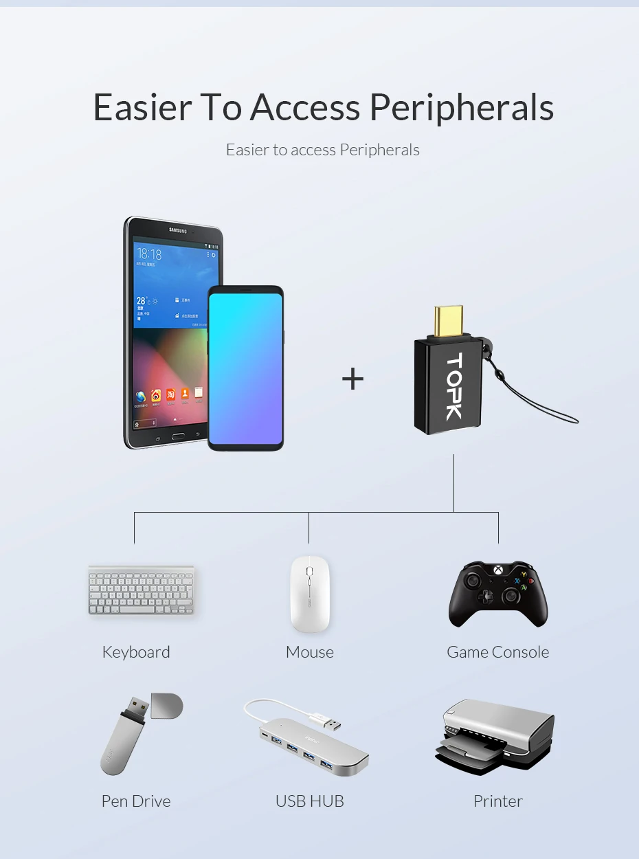 TOPK AL01 usb type C OTG адаптер USB C к USB 3,0 конвертер для Xiaomi Mi 8 9 HuaWei mate P30 P20 samsung Galaxy S8 S9 S10