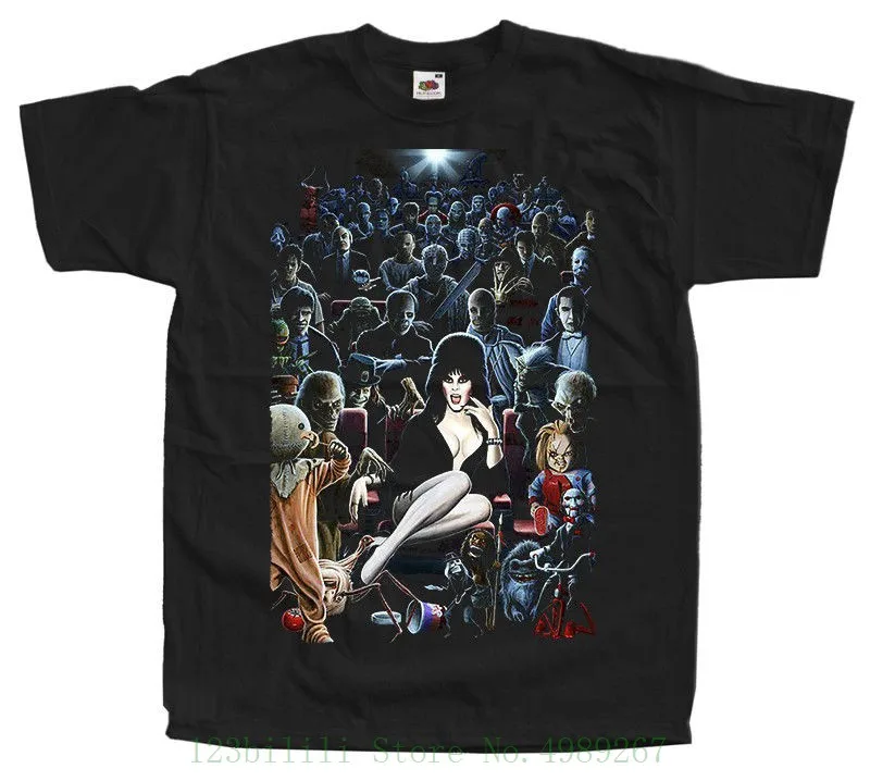 Elvira: Mistress Of The Dark V32 Постер для фильмов футболки (черные) всех размеров S-5xl Мужская