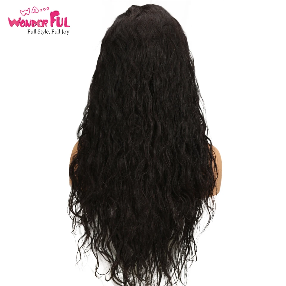 Монгольские парики Реми 4,5X3 размер кружева человеческих волос 26 длинных дюймов Волнистые парики натуральные человеческие волосы парики для черных женщин